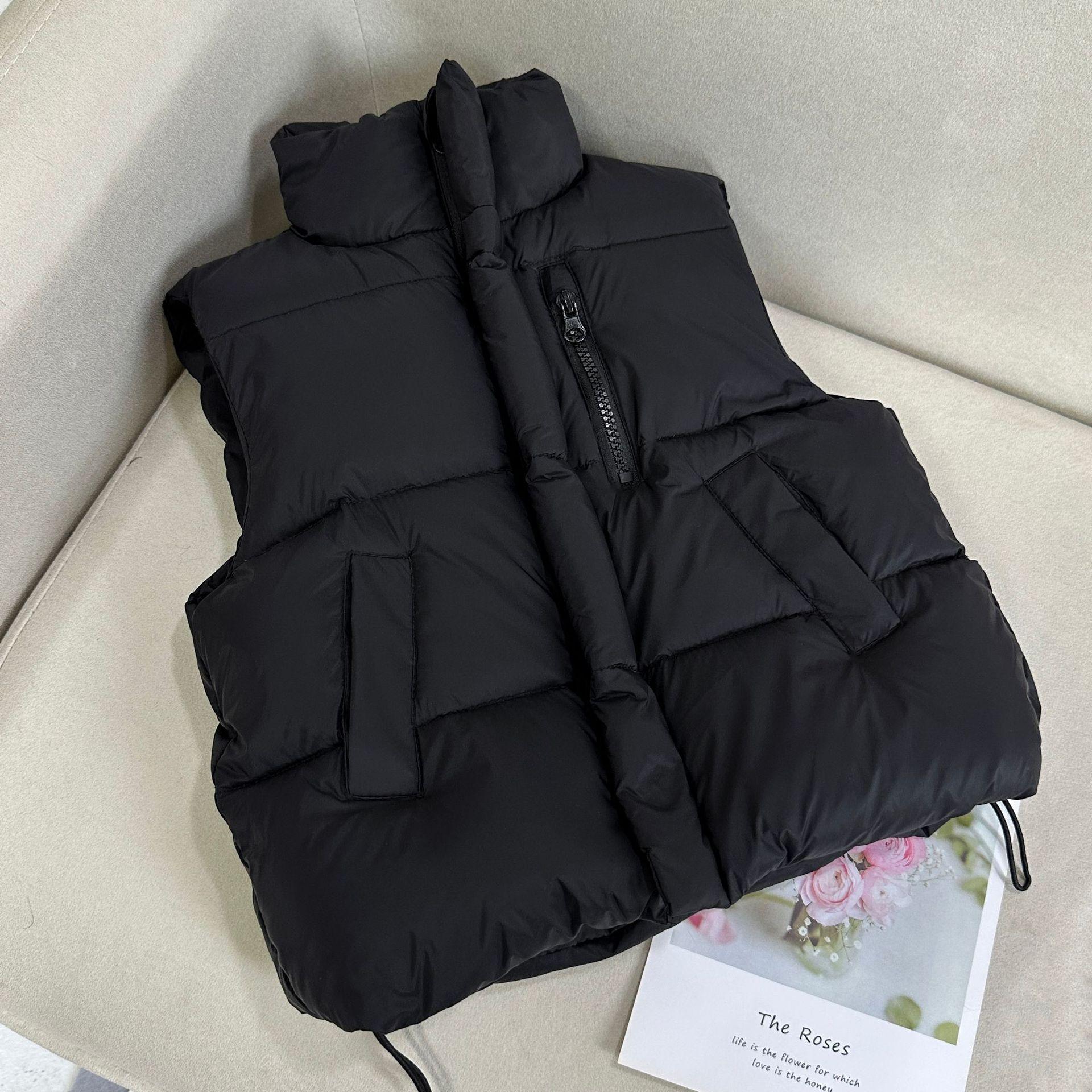 

Теплый жилет для мальчиков и девочек, верхняя одежда, детская зимняя осенняя жилетка, пальто, детская куртка, детская белая утиная пуховая одежда 150cm чёрный