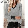 Women's Fashion Casual V-Neck Long Sleeve  Blouses & Shirts