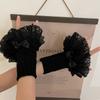 Lace Cute Girl Winter Detachable Warm Sleeves Sweet Sweater Decorative Knitted Fingerless Gloves Ruffled Universal Fake Cuff