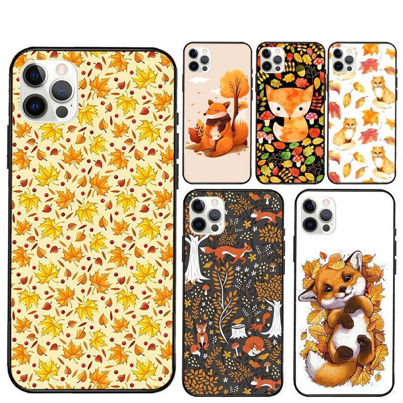 Herbstlaub Fallender Fuchs Handyhülle Für iPhone 14 15 16 Pro Max 12 13 Mini 11 Pro Max XR 15 16 Plus 16e Hülle Coque