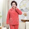 Elderly Women's Thick Warm Winter Pajama Set