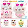 Cute Plush Toy Cartoon Character Soft Stuffed Animal Doll with Star-Shaped Glasses and Inflatable Swim Ring for Kids and Collectors