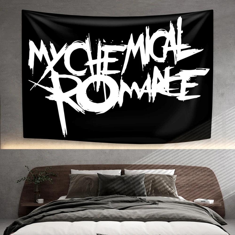 Punk Musik Band Wandteppich My Chemical Romances Heimdekoration Schlafzimmer Wohnheim Wandbehang Hintergrundtuch Konzertdeko