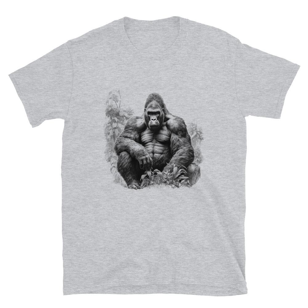 

Gorilla Silverback Tshirt Jungle King Graphic Tee Silver Back Unisex T-Shirt XL