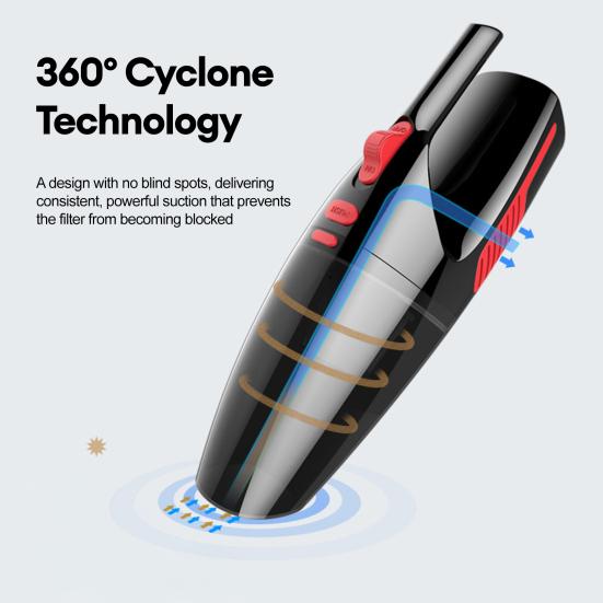 Handheld Car Vacuum Cleaner, Portable Vacuum Cleaner and Air Duster, 120W High Power Vacuum with LED Light for Home Office Car Pet