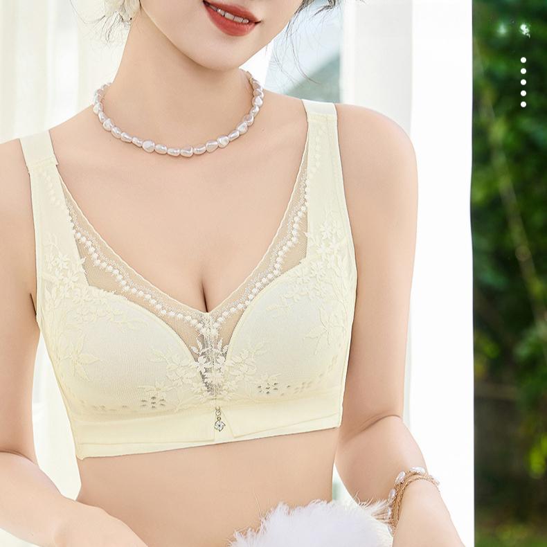 Breathable Gathering Bra for Women Without Steel Rims Thin Design Plus Size Push Up Bra Adjustable Top Support Bra
