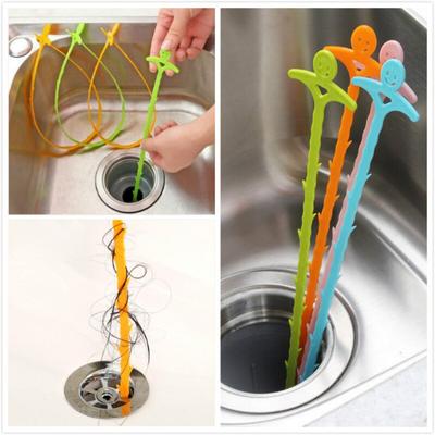 6Pcs Kitchen Bathroom Sink Pipe Drain Cleaner Pipeline Hair Cleaning Removal Shower Toilet Sewer Anti-blocking Cleaning Hook