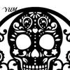 Front Porch Hanging Sign Skull Metal Door Sign, Gothic Spooky Skeleton Head Wall Halloween Atmosphere Decor Art for Man Cave, Bar, Bedroom,