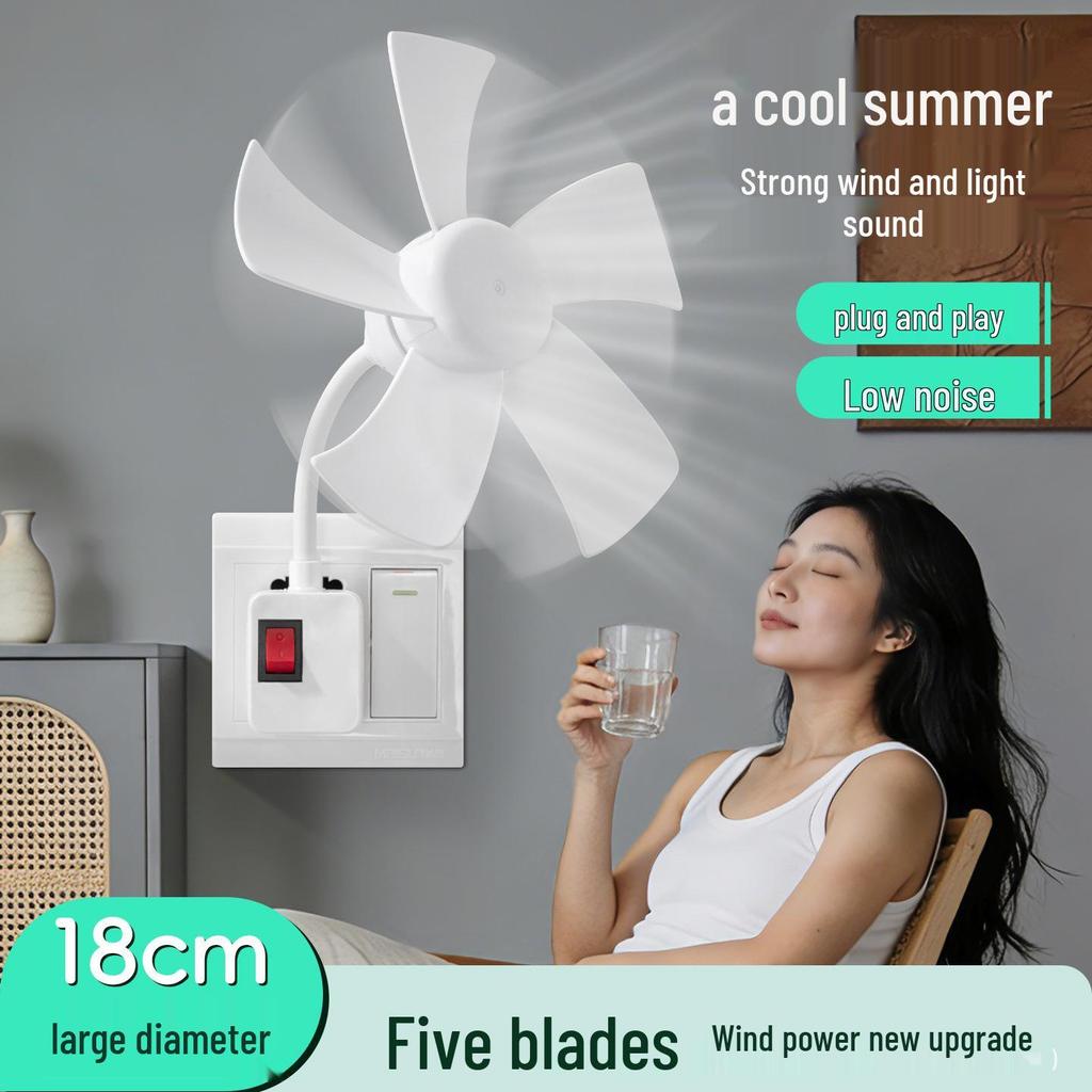 Portable Five-Leaf Swirl Fan with Creative Lamp Socket & Brushless Motor