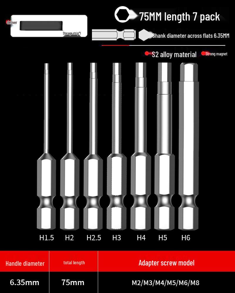 Hexagonal Driver Bit Extension for Screwdriver and Drill