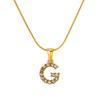 European & American Stainless Steel Diamond Alphabet Pendant Clavicle Chain Necklace for Women