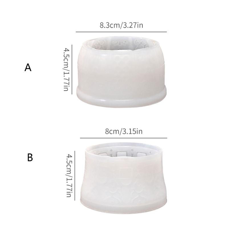 Round Silicone Planter Mold Unique Flower Pattern Easy Demolding Reusable For Indoor Outdoor Decoration Crafting Project