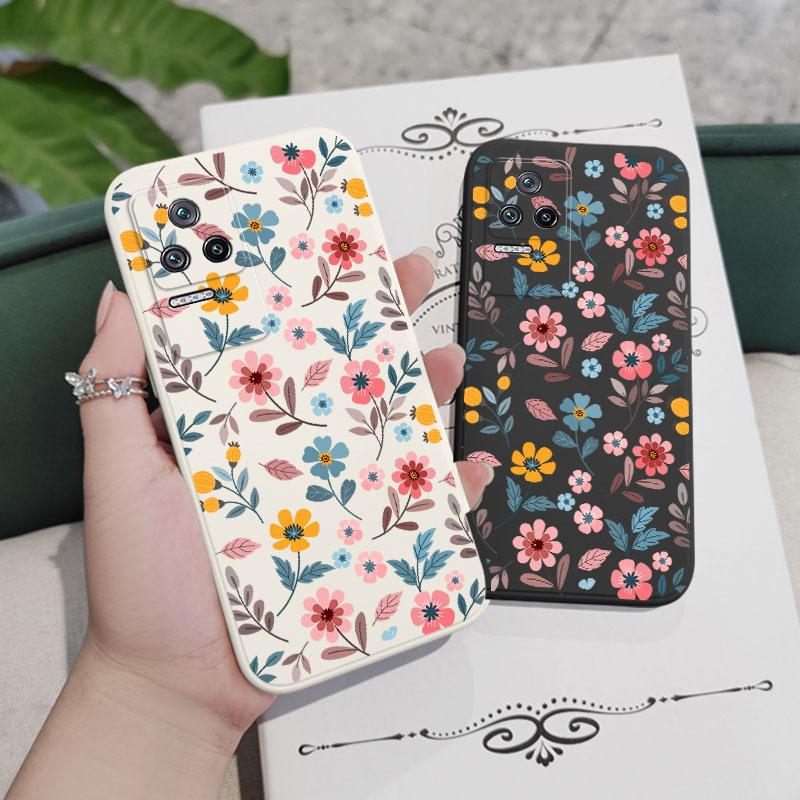 Leaf Falling Flowers Phone Case For Xiaomi Poco F8 F7 X7 M6 X6 F6 M5S F5 X5 M5 F4 X4 M4 F3 M3 Pro 4G 5G GT Liquid Silica Cover