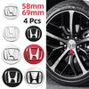 4Pcs/set 69mm 58mm Car Wheel Center Hub Caps Rims Cover Logo For Honda Civic Accord Fit CRV Jazz Odyssey Insight Legend HRV