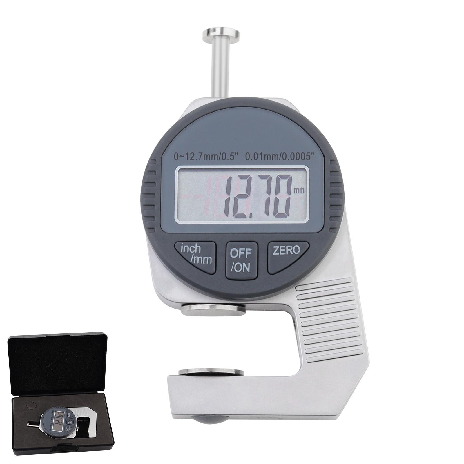 

0127mm 05 Inch LCD Digital Thickness Gauge Large Probe High Precision Non-Destructive Measurement for Metal Plastic Leather