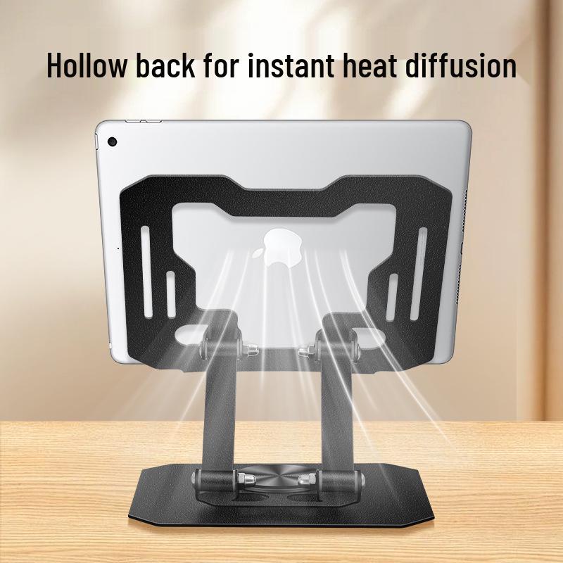 Portable Aluminum Stand for Phones, Tablets, and Laptops – High Heat Dissipation and Foldable Design.