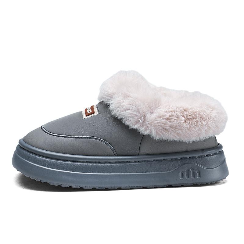 Kokvilnas čības vīriešu somas papēdis ziema jaunas siltas mājas iekštelpu bieza zole samta kokvilnas apavi ārā ziema sniega zābaki