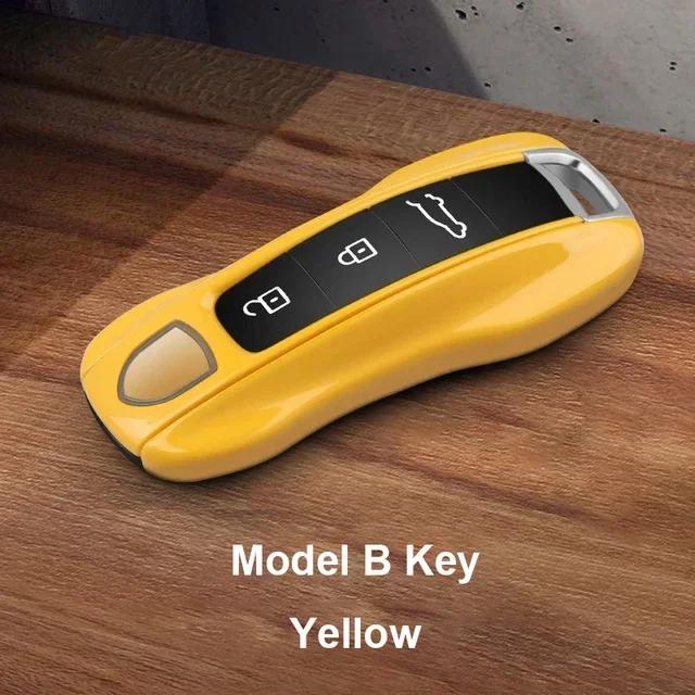 AABKV1 Solid Color ABS Car Key Case Cover Accessories For Porsche Panamera 2017 Cayenne 2018 2019 911 2020 2021 2022 2023 2024 Taycan