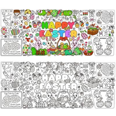 DIY Páscoa Cartaz Gigante para Colorir Artesanato Desenho Animado Coelho Toalha de Mesa de Páscoa Rabisco Presente Faixa de Colorir de Páscoa Família Sala de Aula