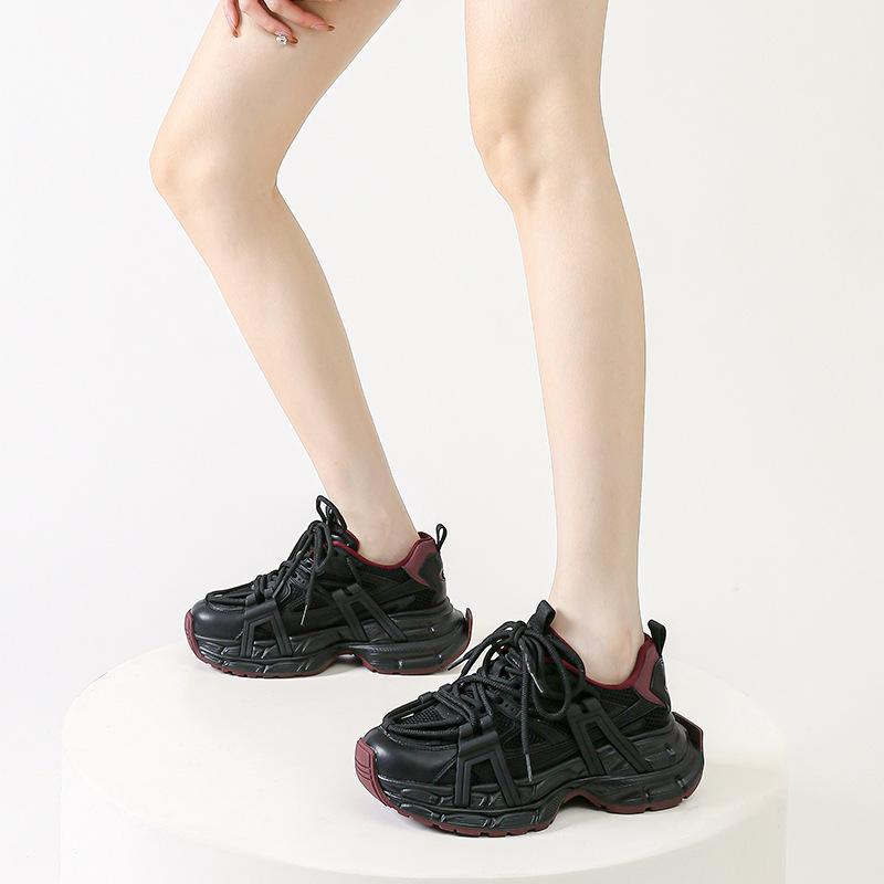 Strictly Selected Spring Casual Sports Shoes Autumn Platform Dad Shoes Women's Soft-soled Retro Versatile Non-slip Women's Height-increasing Shoes