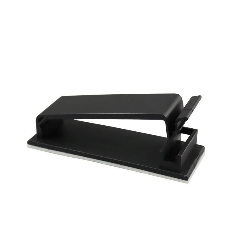 Adhesive Cable Clips - Wire Tie Holders, Flat Cable Buckle Organizers, Black and White