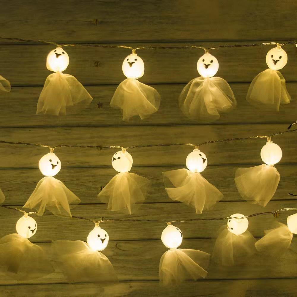 LED Halloween Decorative String Lights: Pumpkin, Ghost, Eye & Skull Battery Lights