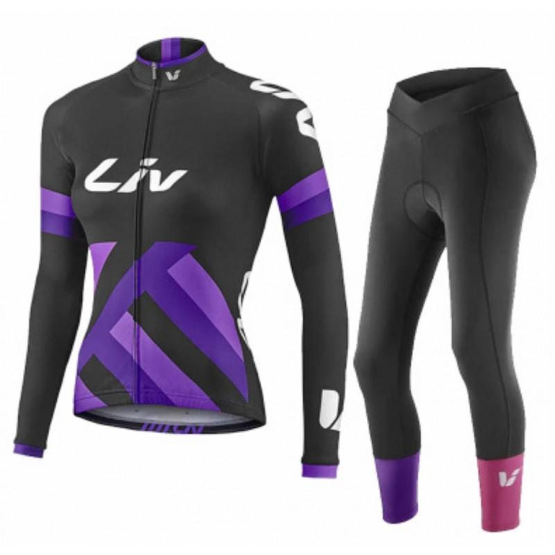 Unisex Long Sleeve Fleece-Lined Cycling Jersey Set Mountain Road Bikes Riding