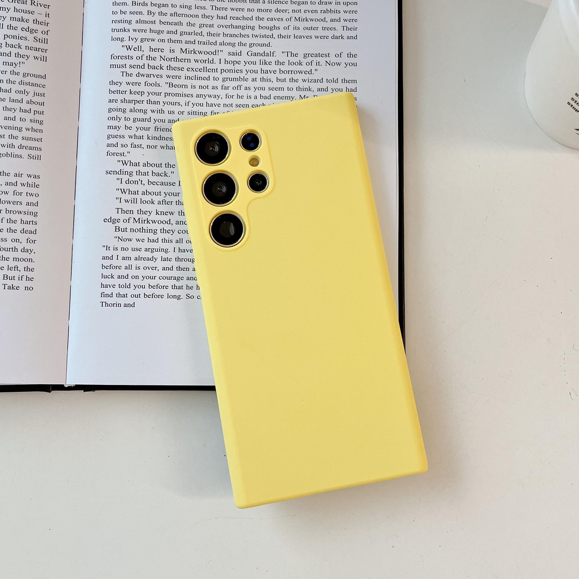 

Жидкий силикон Подходит для Samsung S25 Ultra Ощущение кожи Простой чехол для мобильного телефона Samsung S24 Ultra Однотонный противоударный чехол Note20