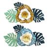 Charming Blue Iron Flower Decor Creative Wall Hanging. A delightful metal decoration for bedroom and living room the background.