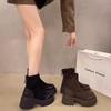 Height-increasing women's thin boots women's new autumn and winter versatile short boots versatile thick-soled medium tube Martin boots tide
