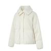 Li Ning Comfortable Casual Short Simple Down Jacket Women Jacket Off-White AYMU034-4