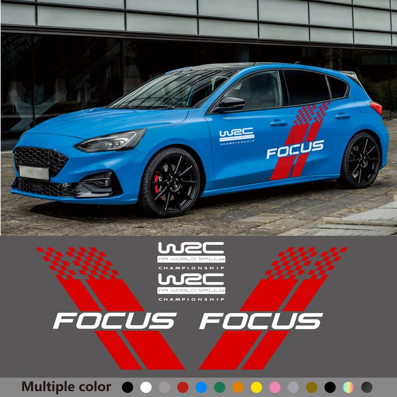 Samochodowe Naklejki na Obie Strony Nadwozia Stylowy Sportowy Styl Wyścigowy Auto Naklejka z Folii Winylowej Pasuje Do Ford Focus 2 3 MK2 MK3 Akcesoria Samochodowe