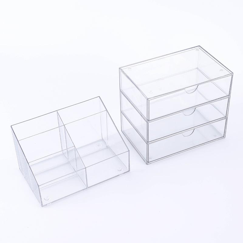 Transparent Desktop Drawer Storage Box - Stackable Organizer for Cosmetics & Stationery