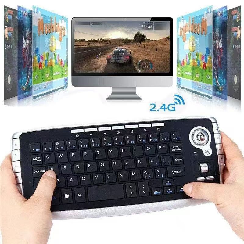 

2.4G Trajectory Fan Wireless Keyboard and Mouse Set, 2-in-1 TV Keyboard with Multimedia Control, Ideal for Entertainment
