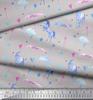 Soimoi Gray Japan Crepe Satin Fabric Cloud & Unicorn Animal Print Sewing Fabric metre 42 Inch