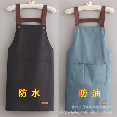 Grembiule da Cucina Impermeabile e Antimacchia Unisex con Ampia Tasca e Cinturino Regolabile - Colore Unito, Taglia Larga