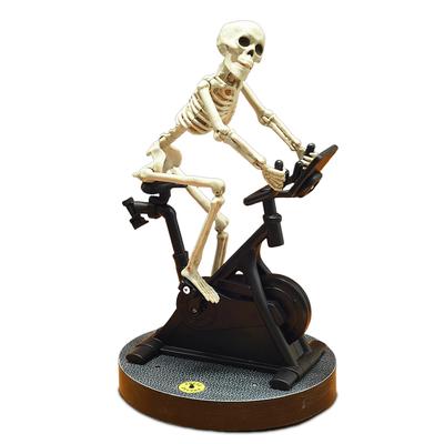 Halloween Decoration Props, Skeleton People Riding Spinning Bikes with Lights and Music, Halloween Party, Interior Decoration