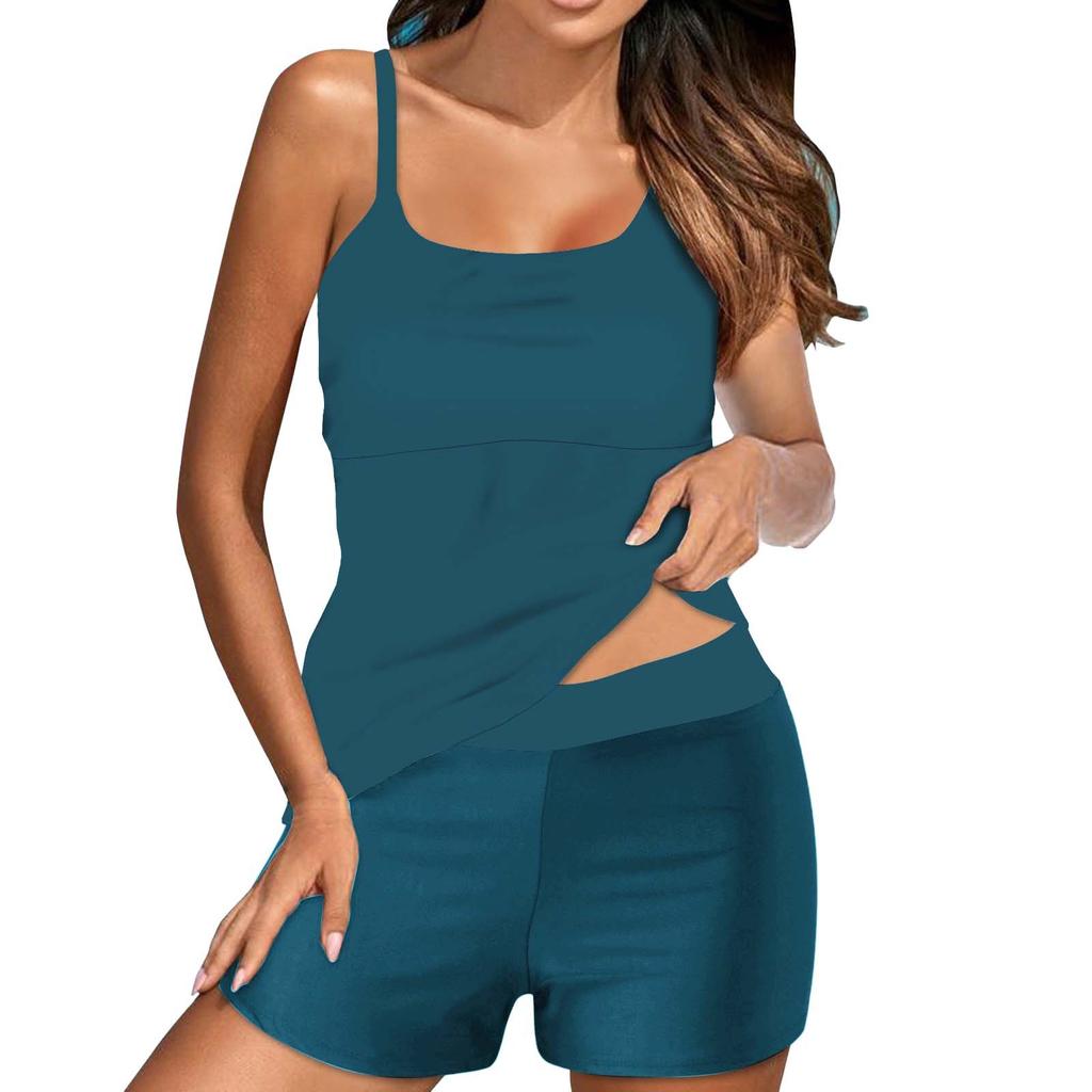 Women Swimsuit With Shorts  Flowy Two Piece Swimsuits  Bathing Swimwear Tank Top And Shorts