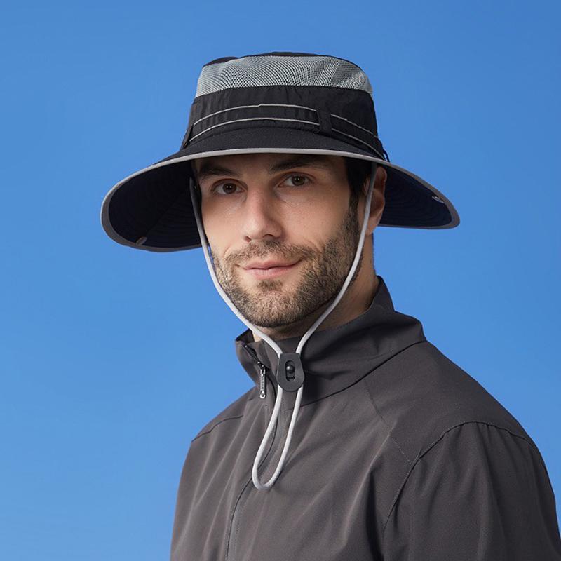 Chapéu de sol ao ar livre de secagem rápida à prova d'água Chapéu de montanhismo anti-ultravioleta masculino Chapéu de pescador com protetor solar feminino