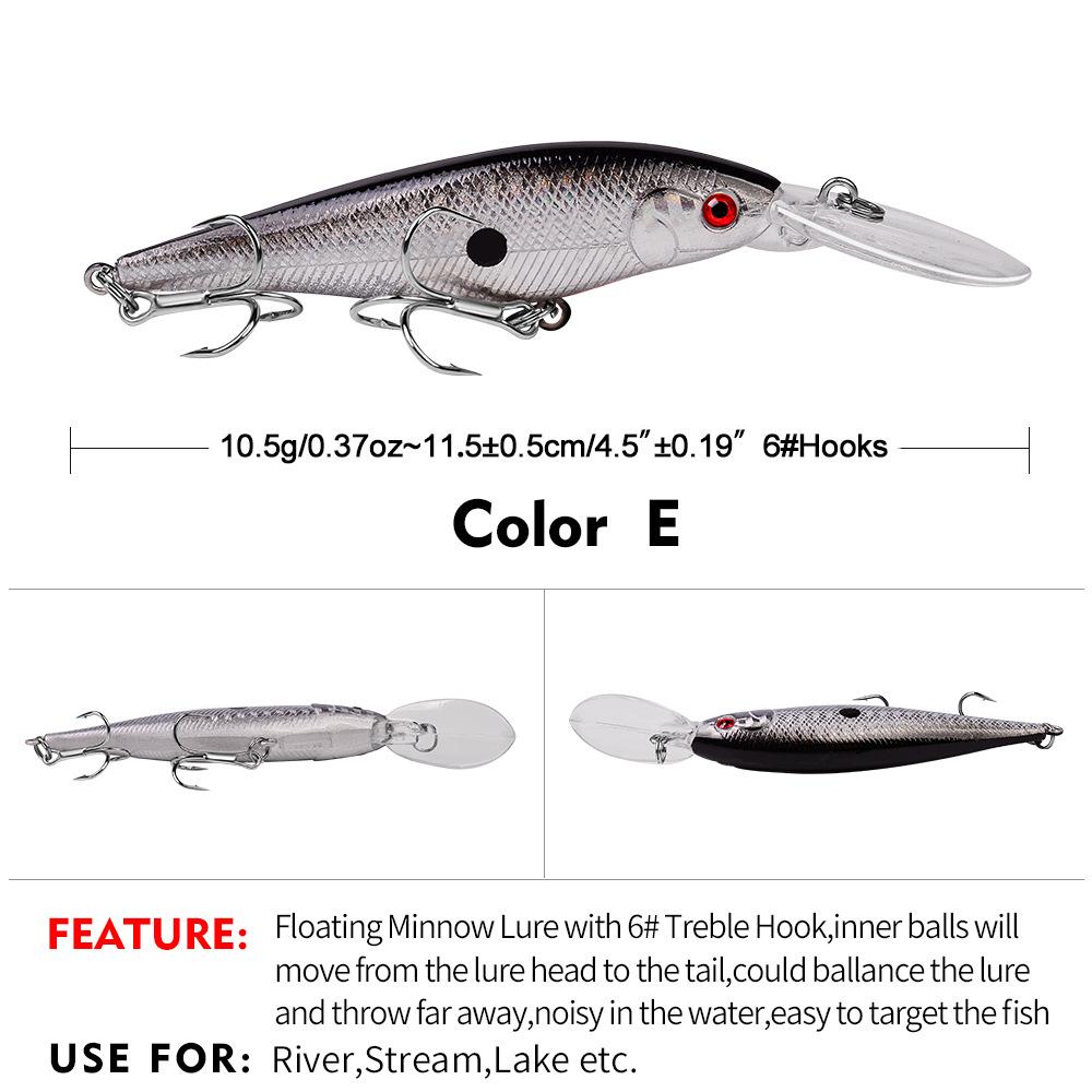 Floating Minnow Lua Lure11.5cm10.5g10Colorful bionic imitation bait, long-range hard bait, suitable for both freshwater and salt