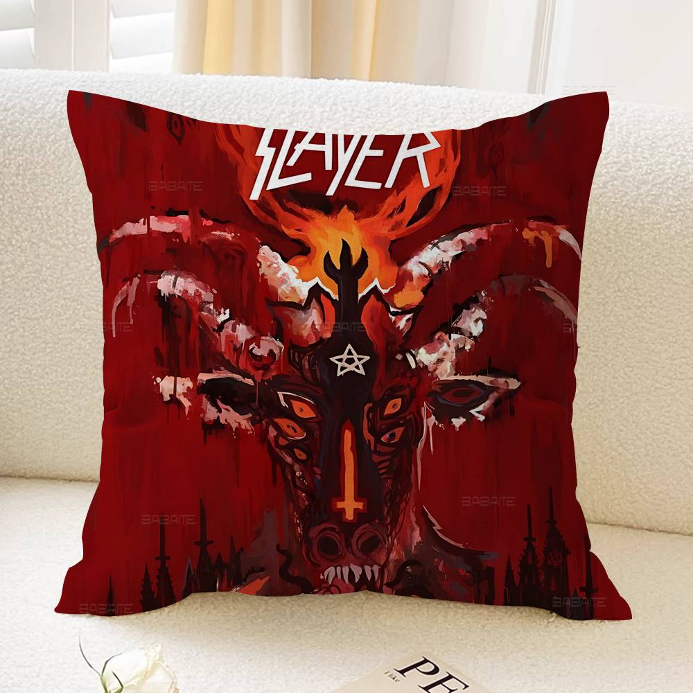S-Slayer H-Heavy M-Metal Band 45*45cm Cushion Cover Pillow Cover Decor Pillowcase Home Pillowcase For Couch Pillow