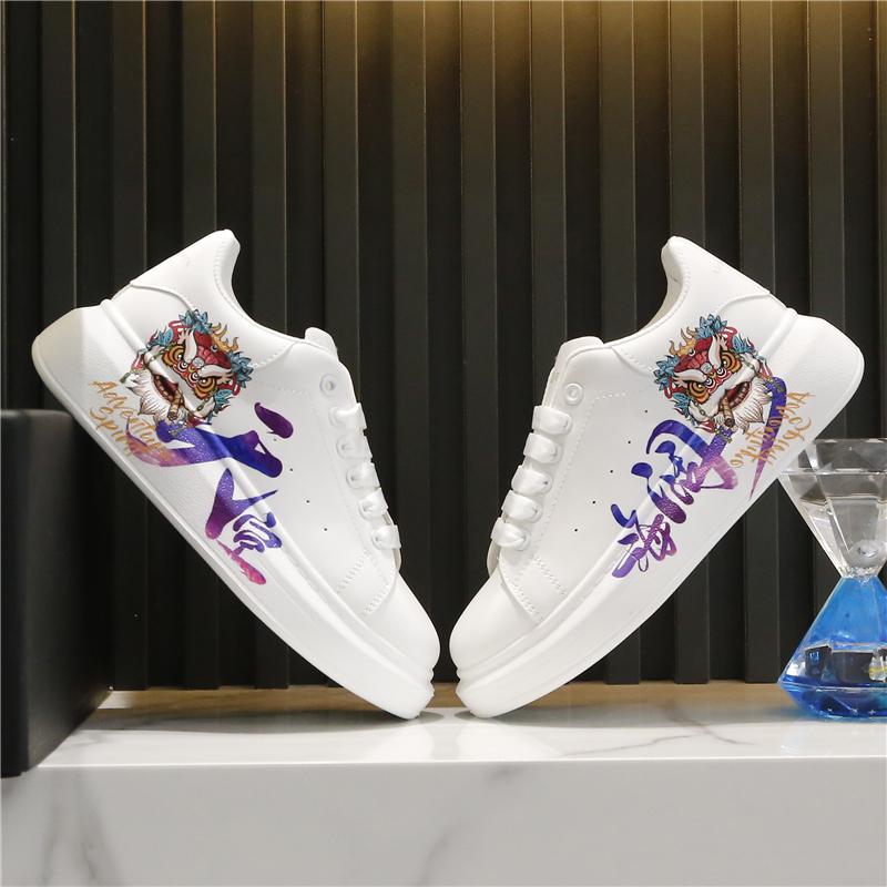 INS Pánské běžecké boty Prodyšné boty na jogging a chůzi Luxusní tenisky pro ženy Čínský styl Cosplay Bílé ležérní boty Obuv