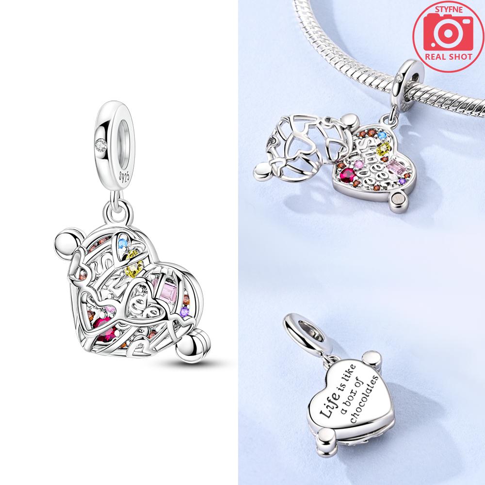 Authentic Charm Bead Charms Copper Heart Pink Zircon Bowknot Bead Charms Compatible With Bracelets Jewellery Making Diy Women Anniversary Gift Accesso