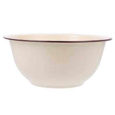 Vintage Enamelware Basin Large Capacity Dough Mixing Salad Noodle Retro Decorative Enamel Bowl Vintage Enamel Bowl