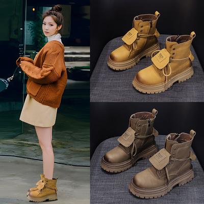 Martin Boots Women's 2025 Autumn New Retro Casual Fashion Simple Versatile Short Boots Travel Mountaineering Rhubarb Boots