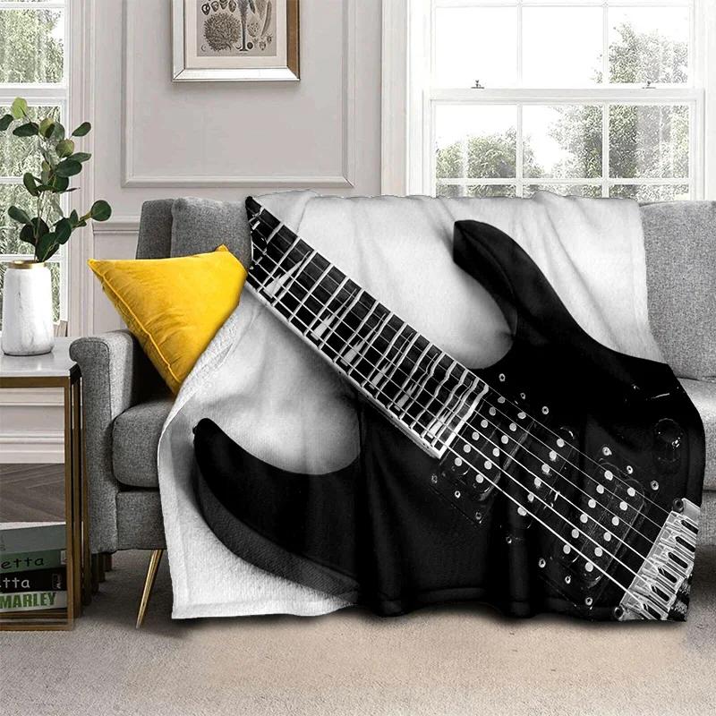 Electric Guitar 3D Classical Guitar Blanket,Soft Throw Blanket for Home Bedroom Bed Sofa Picnic Travel Office Cover Blanket Kids