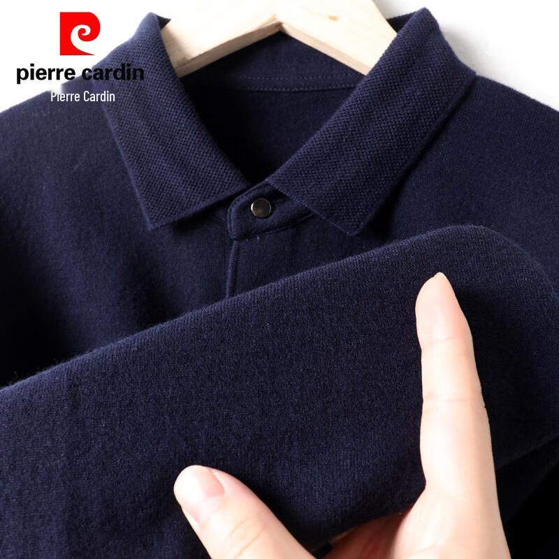 Pierre Cardin Men's 100% Pure Wool Turn-down Collar Pullover Sweater