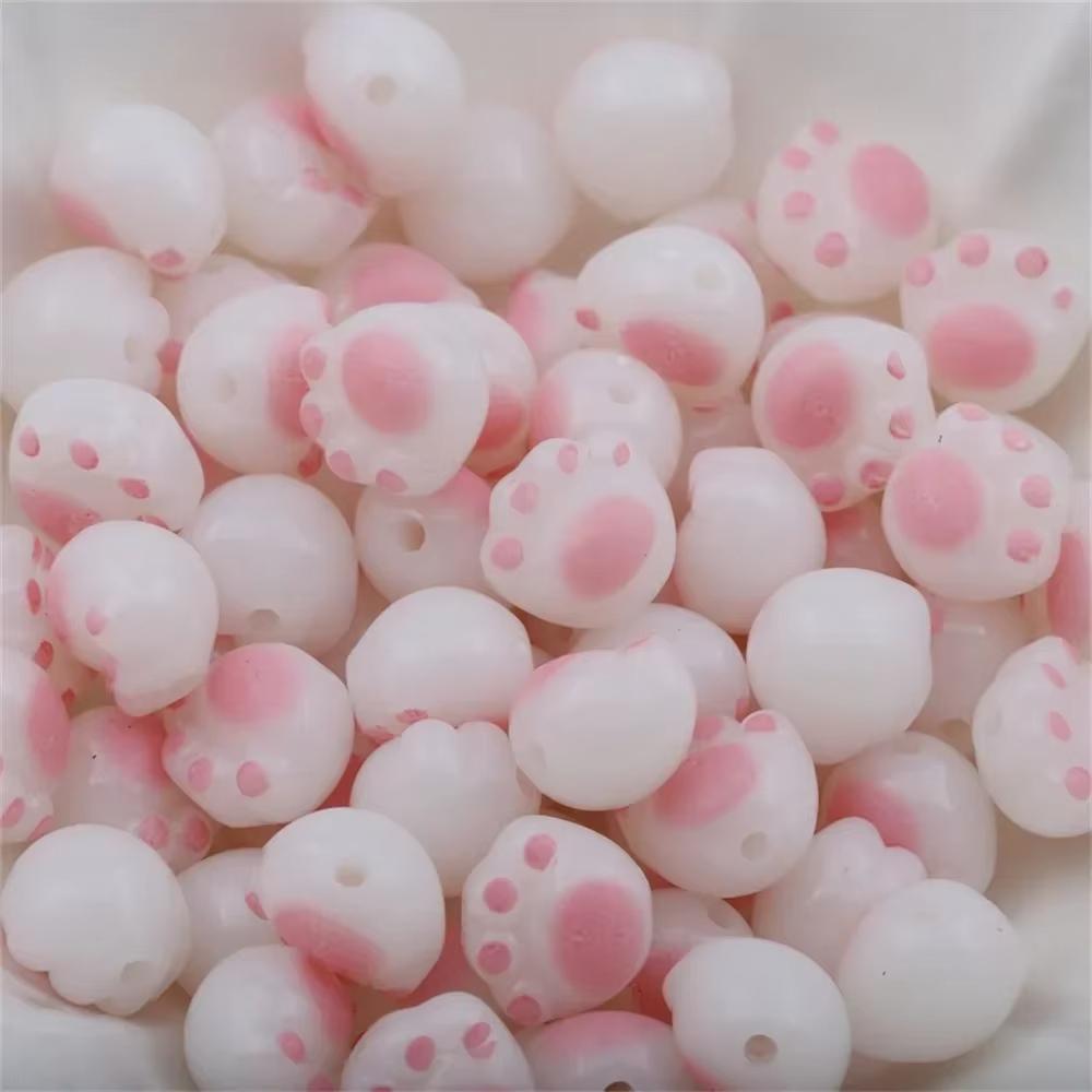 CH79 12 X11mm Candy Color Cartoon Cute Three-Dimensional Cat Claw Cat Palm Minimalist Straight Hole String Beads DIY Bracelet