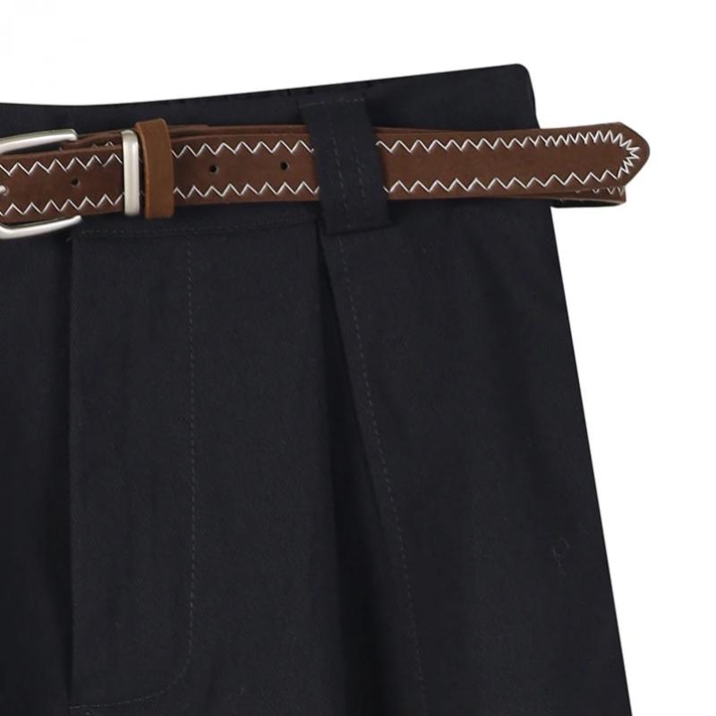 Brown Belt Back Banded Long Skirt As1ws220