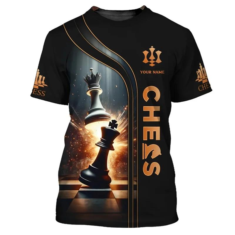 

Cool Chess Pattern T Shirt For Men Customized 3D Printed T-Shirts Summer Fashion Round Neck Street Oversized Short Sleeve Tees 6XL